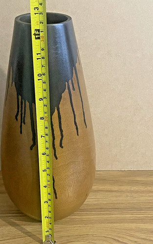 Hand turned mango wooden vase - turned,