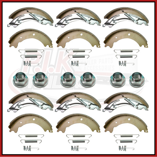 Triple axle set brake shoes - of,