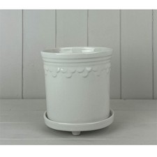 Ceramic White Plant Pot with