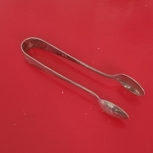 Silver plate sugar tongs - silver,