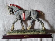 The Juliana collection large grey horse in ribbons on wood plinth figurine