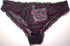 Sexy Black Frilly / Very Sheer Women's Knickers Panties CD TV Sissy 32" - 42"