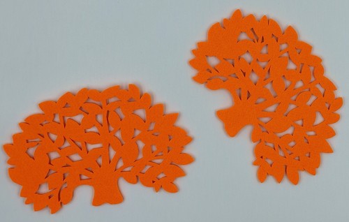 Pair felt tree coasters - felt,