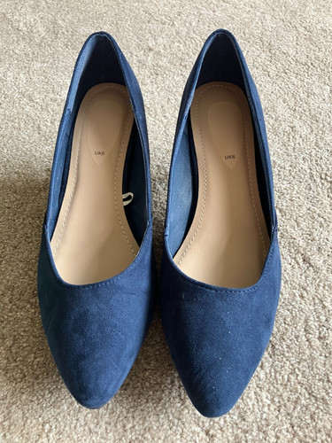 Ladies navy blue suede - blue,