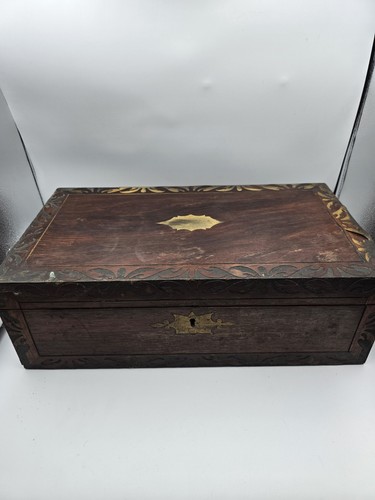 Large antique inlaid brass and - large,