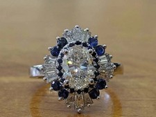 Art Deco Style Oval Cut Lab