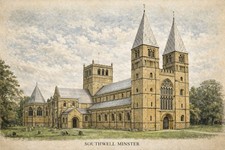 A4 engraving style print of