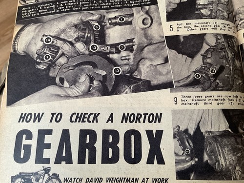 Norton gearbox check 1960 era - gearbox,