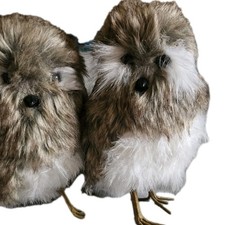 Pair  Of Owls, Faux  Fur,real