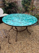 Blue Moroccan Mosaic Garden Table & chairs