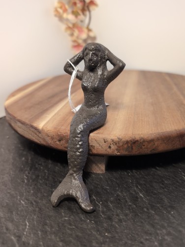 Cast iron sitting mermaid - cast,