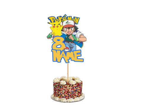 Pokemon personalised cake - pokemon,
