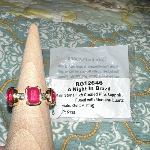 Gold plated lab created pink - gold,