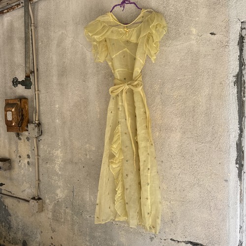Vintage 1930s sheer yellow - vintage,