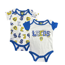 Leeds United Baby Set Football White 2Pk Set - New