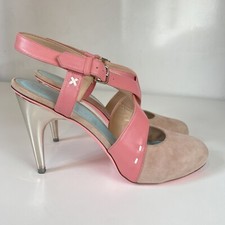 Versace Pink Suede Heels Shoes