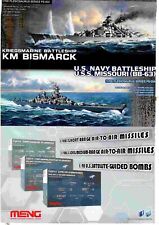 PPOT43 MODEL KIT ADVERT 11X8 MENG MODELS KM BISMARK & MISSOURI BATTLESHIPS