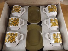 John Tams Ltd Sparta 18 Piece Tea Service Staffordshire Pottery MCM Floral Boxed