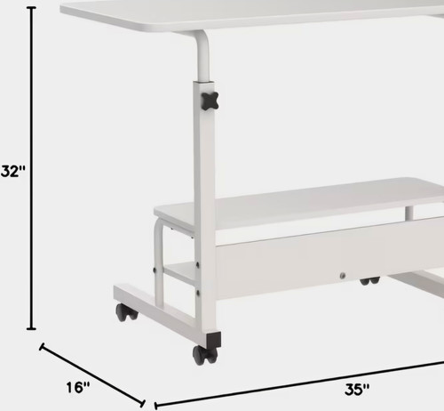 White rectangular overbed - rectangular,