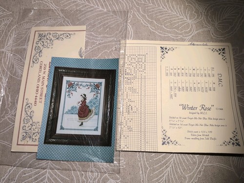Lavender and lace cross stitch - cross,