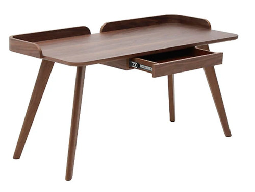 Walnut wood desk - with, one