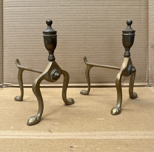 Vintage brass fire dogs and - vintage,