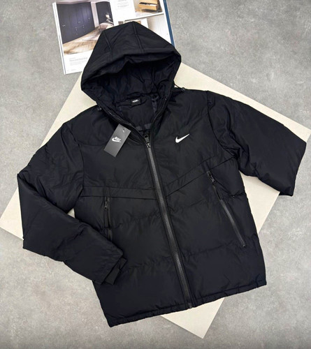 Nike mens black hooded puffer - nike,