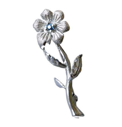 Flower brooch sterling silver - sterling,