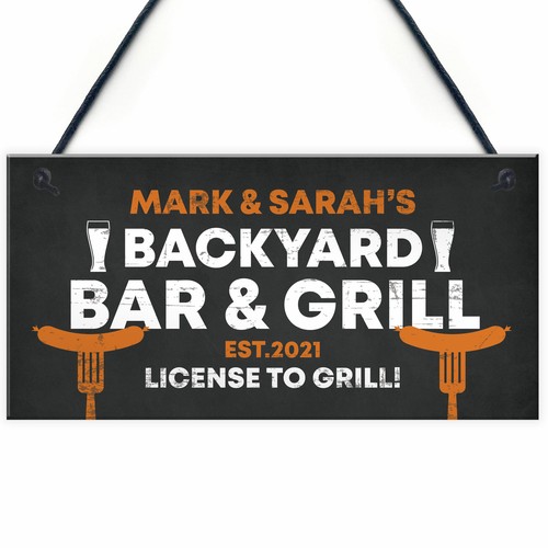 Funny garden sign backyard bar - garden,