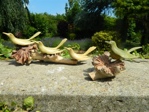 Wooden bird carvings - bird,