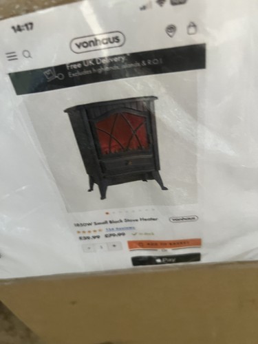 Vonhaus electric stove heater - vonhaus,