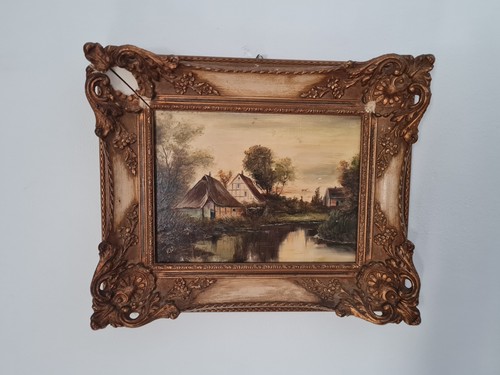 Vintage antique german oil - vintage,