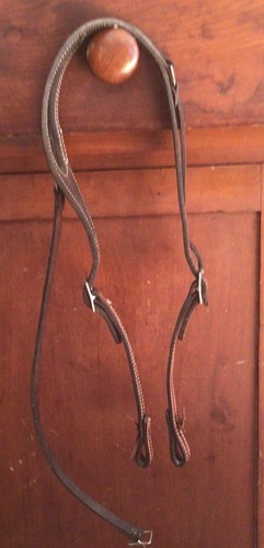 Brown leather with stitching - brown,