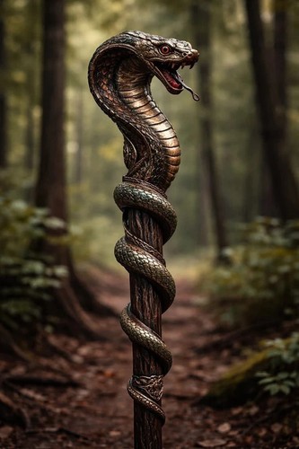 Hand carved cobra - hand, wooden