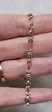 9ct Gold Gem Set Vintage Gate Style Bracelet Hallmarked