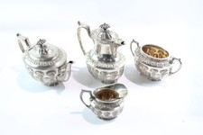 Silver Plate Walker and Hall Four Piece Victorian Tea Set 2489g