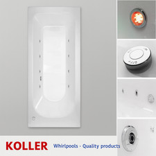 6-8-11 Jet Whirlpool Spa Bath Tub Single Ended Round Choice Of Sizes White Round