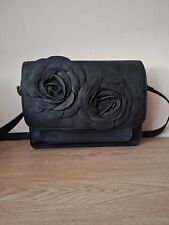 Anna Smith Ladies Black Floral Shoulder Bag