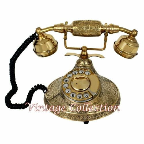 Solid brass telephone vintage - telephone,