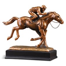F54061 Jockey On Horse Bronze