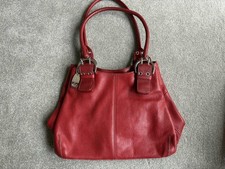 Tignanello Large Red Leather Shoulder Bag