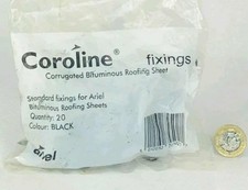 20 x Coroline Corrugated Bituminous Roofing Sheet Fixings - 65mm Nails - Black