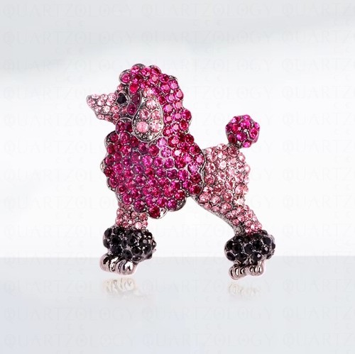 Cute dog brooch poodle pink - poodle,
