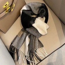 Cashmere Blend Scarf Women's Plaid Shawl Winter Warm Long Soft Wool Wrap Shawl