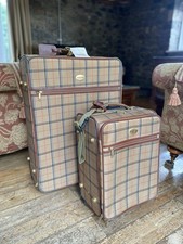 Very RARE Vintage Jane Shelton Suitcase And Hand Luggage On Wheels.