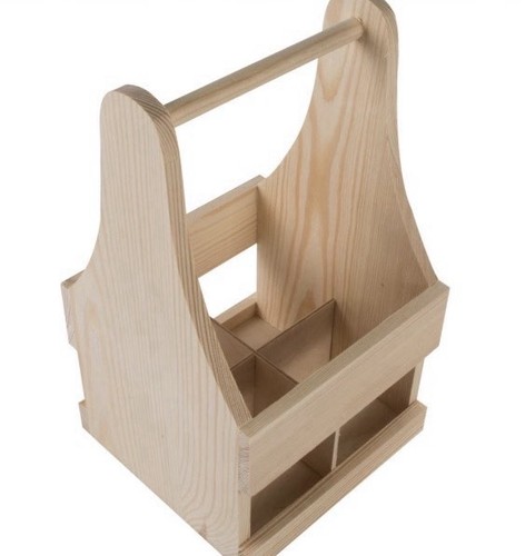 Wooden bottle caddy - wooden, 4