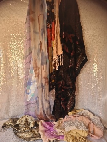 Ladies mixed vintage scarves - ladies,