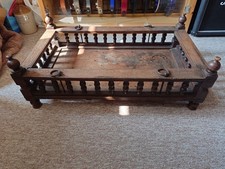 Antique Victorian Wooden Child’s Crib / Swinging Cradle with Spindles