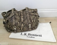 LK Bennett Annina Snake Skin Leather Tote Bag Shoulder With Dust Bag VGC