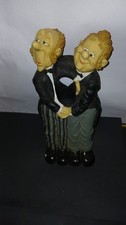 Vintage James the Butler 2 French Waiters CERAMIC WINE HOLDER